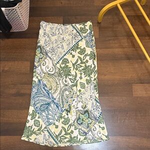 Zara Multicolor Paisley A-Line Skirt